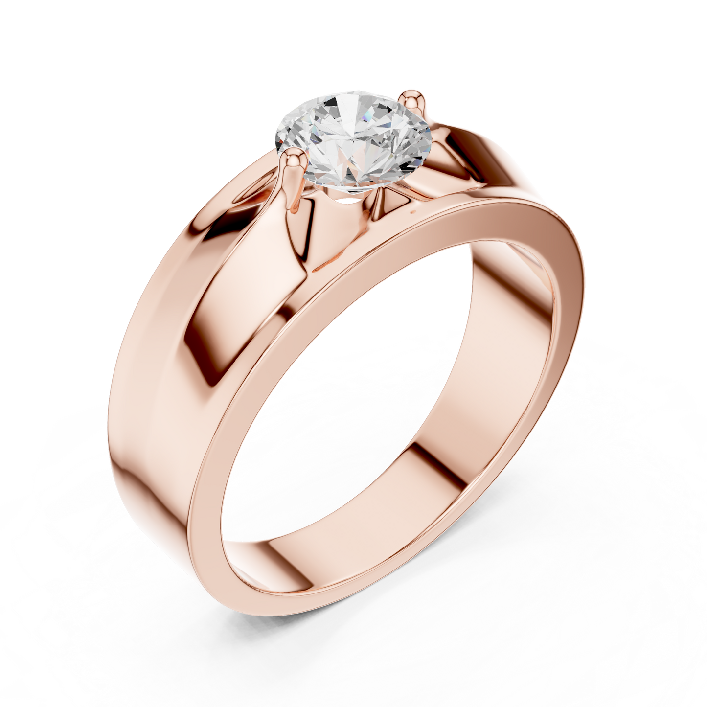 Fearless Spirit - Bold Solitaire Men's Ring with 1 Carat Round Lab Diamond