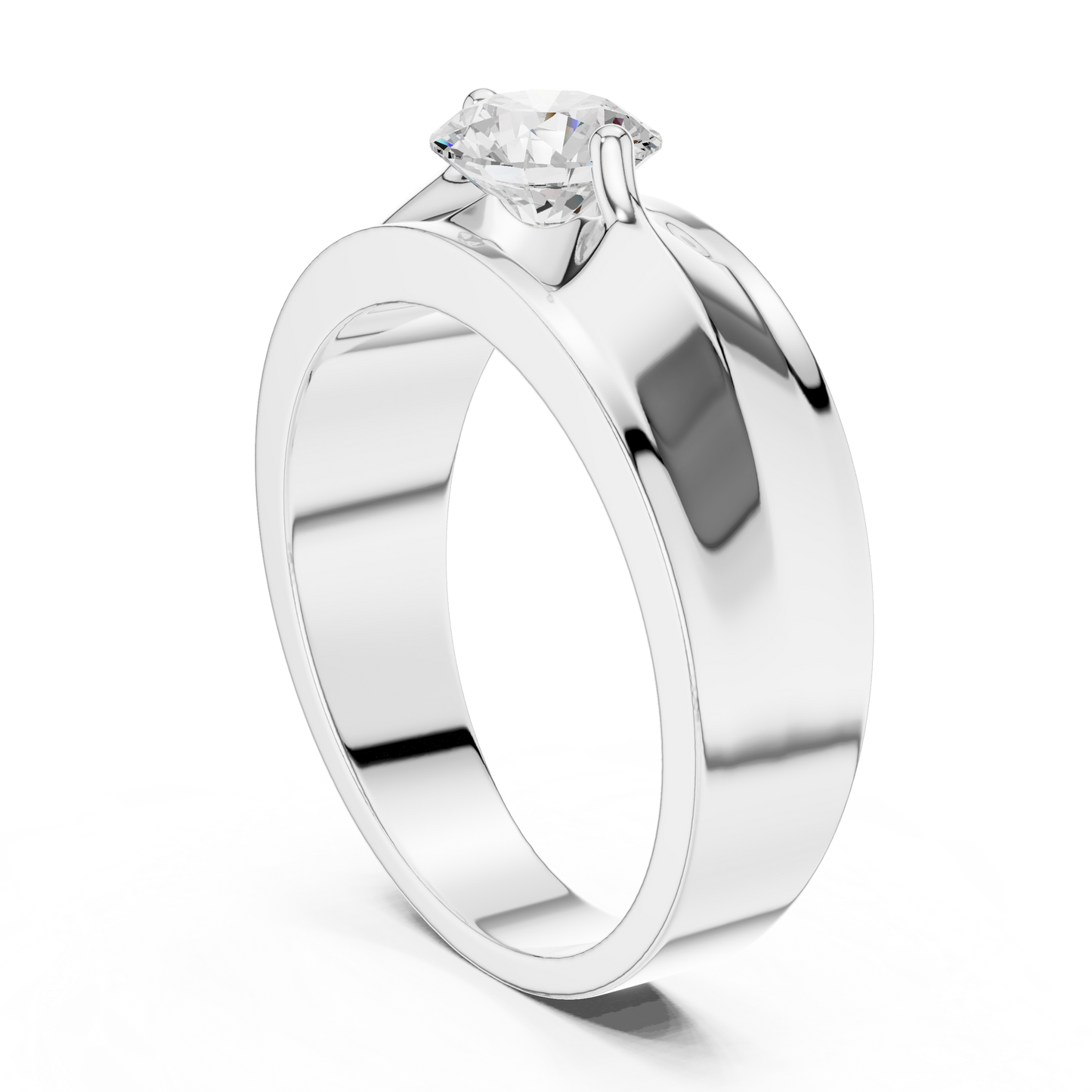 Fearless Spirit - Bold Solitaire Men's Ring with 1 Carat Round Lab Diamond