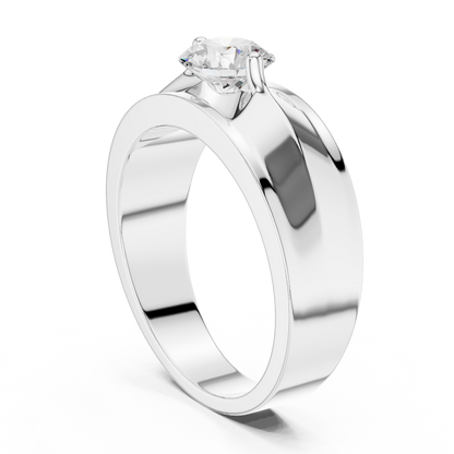 Fearless Spirit - Bold Solitaire Men's Ring with 1 Carat Round Lab Diamond