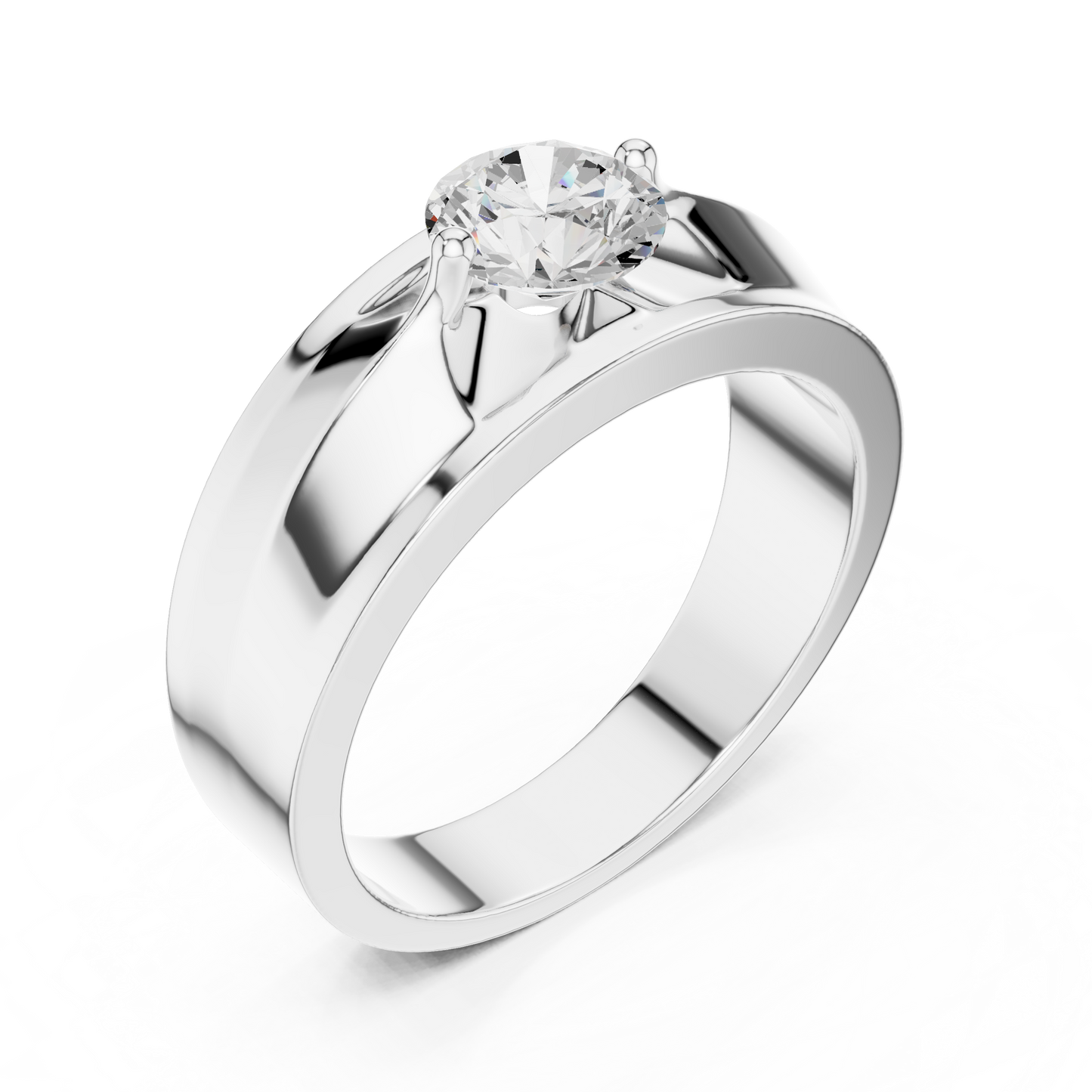 Fearless Spirit - Bold Solitaire Men's Ring with 1 Carat Round Lab Diamond