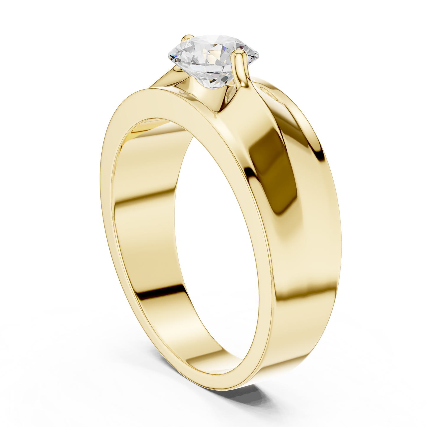 Fearless Spirit - Bold Solitaire Men's Ring with 1 Carat Round Lab Diamond