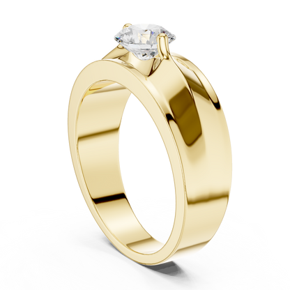 Fearless Spirit - Bold Solitaire Men's Ring with 1 Carat Round Lab Diamond