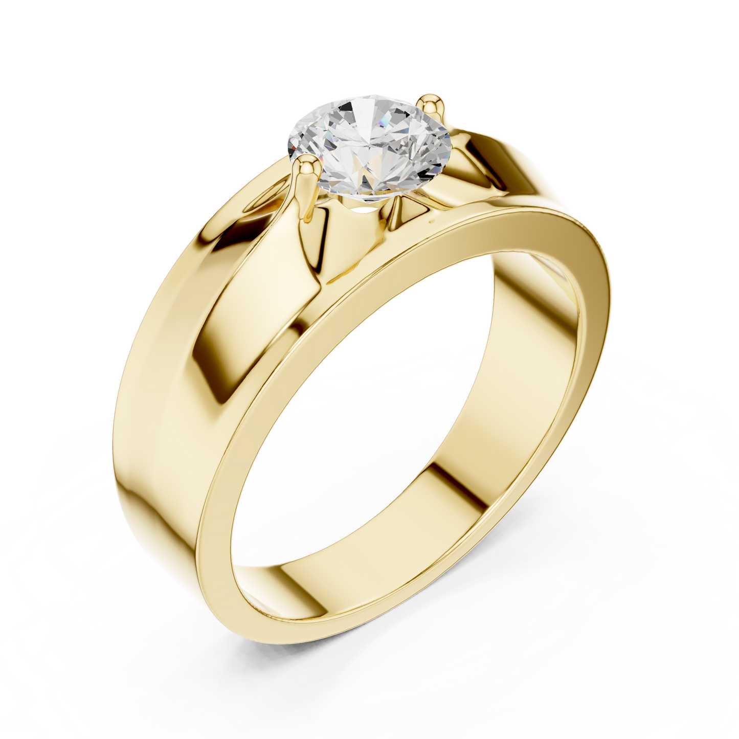 Fearless Spirit - Bold Solitaire Men's Ring with 1 Carat Round Lab Diamond