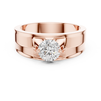 Fearless Spirit - Bold Solitaire Men's Ring with 1 Carat Round Lab Diamond
