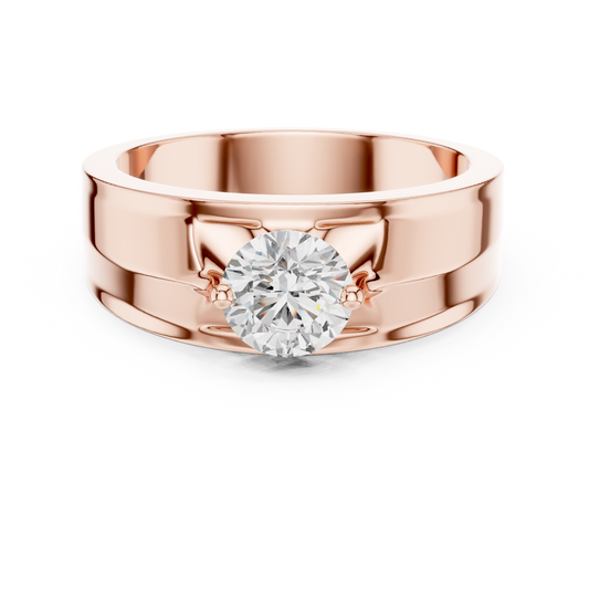 Fearless Spirit - Bold Solitaire Men's Ring with 1 Carat Round Lab Diamond