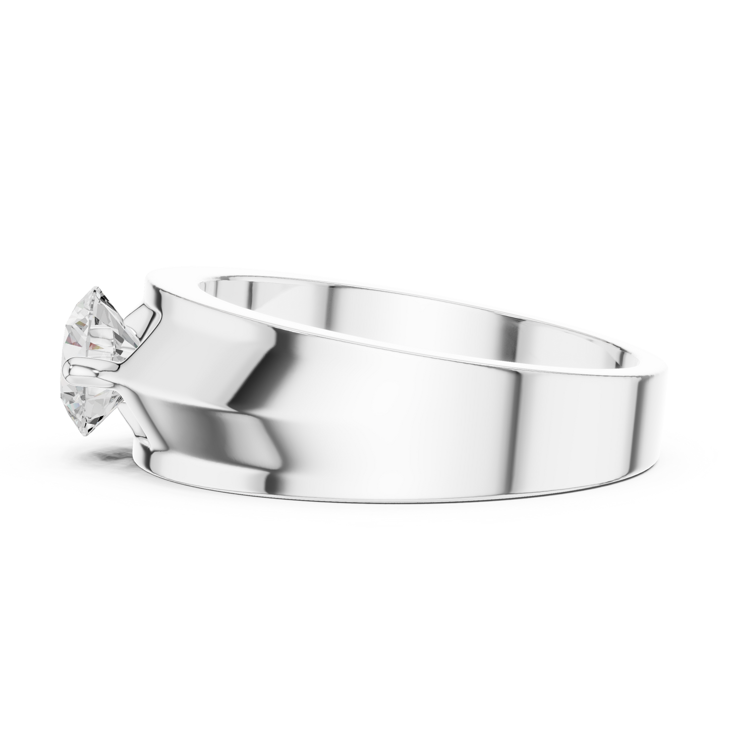 Fearless Spirit - Bold Solitaire Men's Ring with 1 Carat Round Lab Diamond