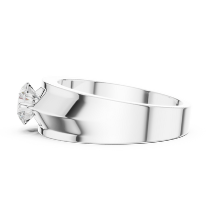 Fearless Spirit - Bold Solitaire Men's Ring with 1 Carat Round Lab Diamond