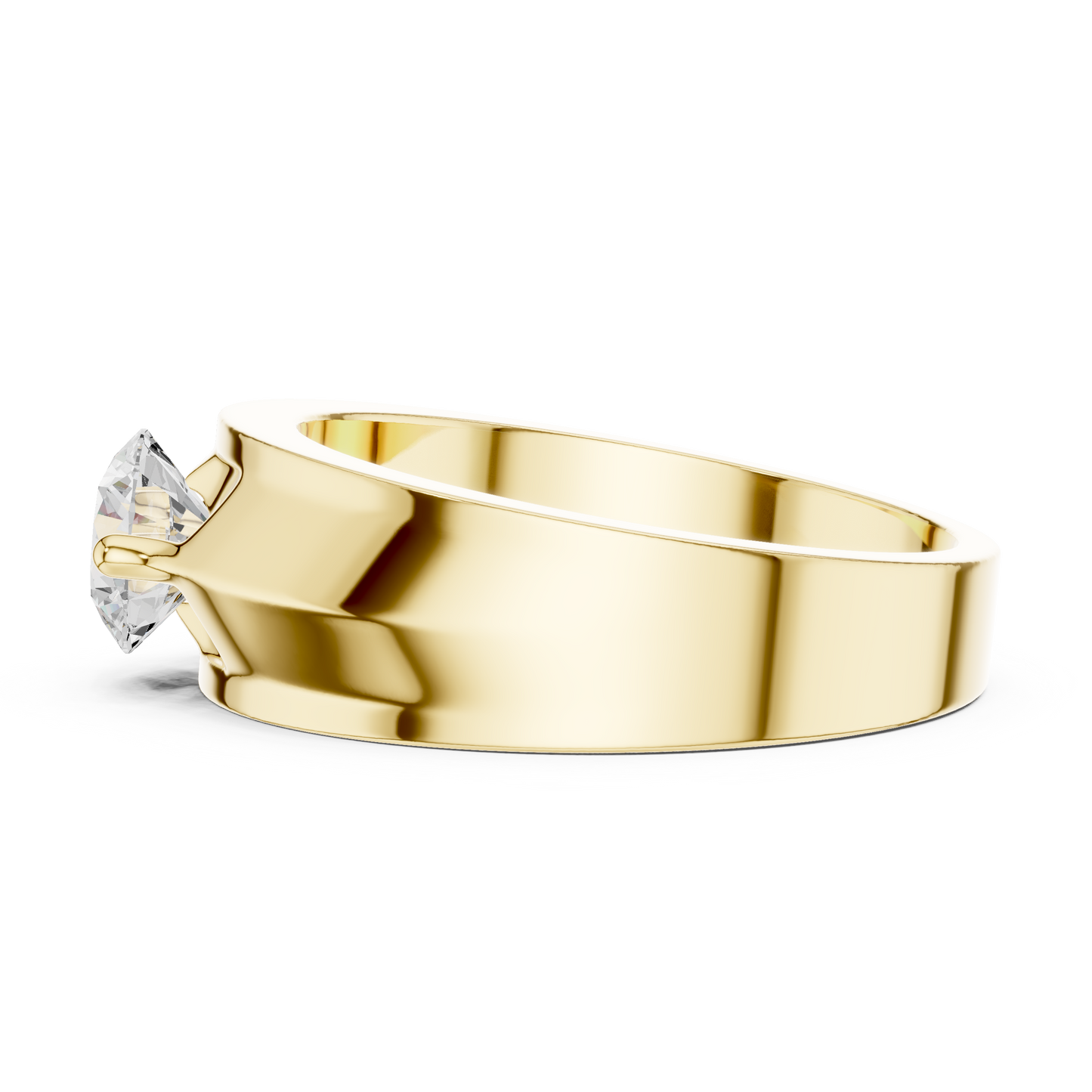 Fearless Spirit - Bold Solitaire Men's Ring with 1 Carat Round Lab Diamond