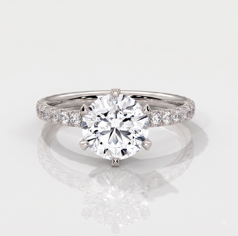 EternalGlow 2 Carat Round Lab Diamond Solitaire Ring – Timeless Sparkle for Her