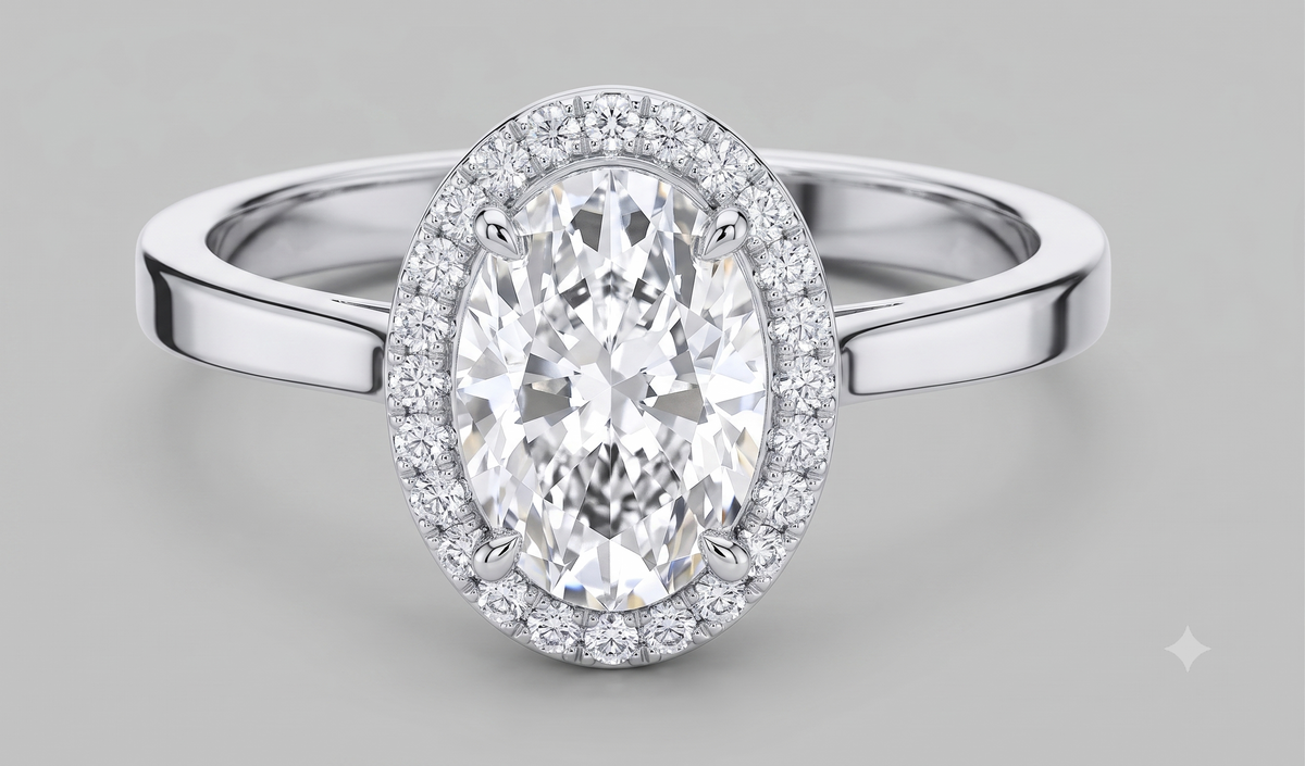 1 Carat Oval Shape Lab Diamond Engagement Ring With Timeless Beauty