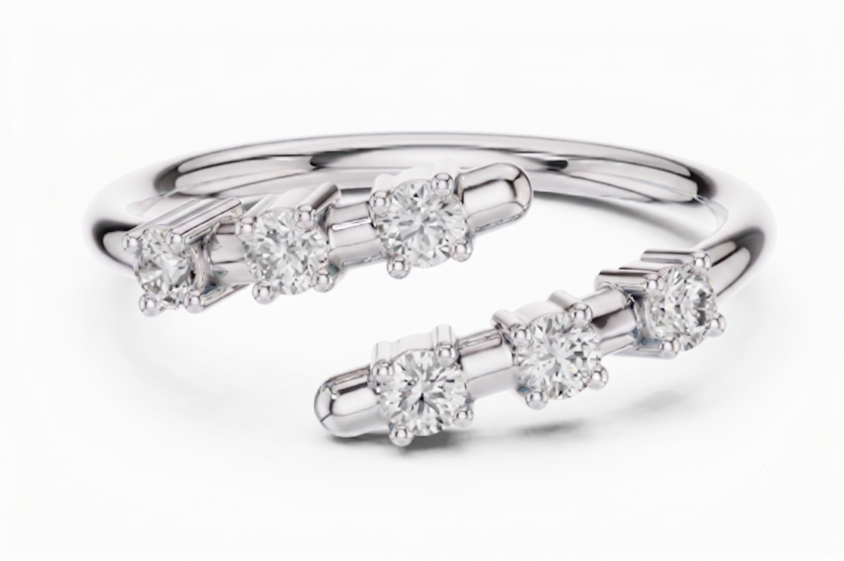 GlimmerGlow 0.21 Ct Round Modern Open Lab Diamond Ring