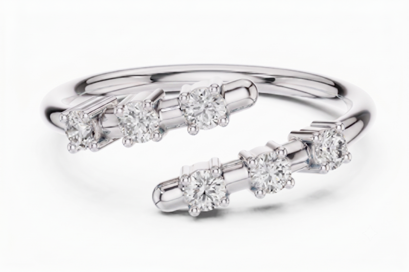GlimmerGlow 0.21 Ct Round Modern Open Lab Diamond Ring