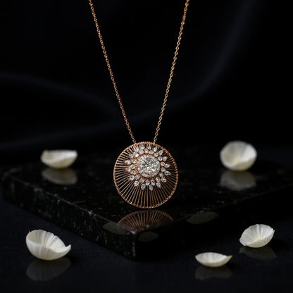 Radiant Medallion Lab Diamond Necklace Set with Earrings