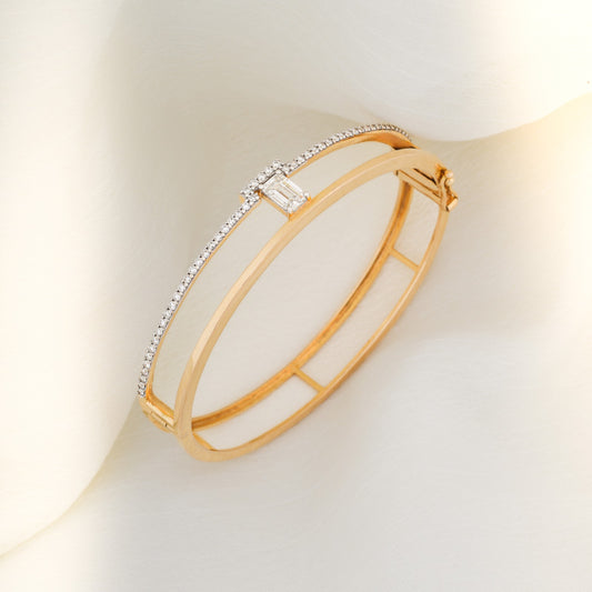 Emerald-Cut Lab Diamond Bracelet with Round Accents
