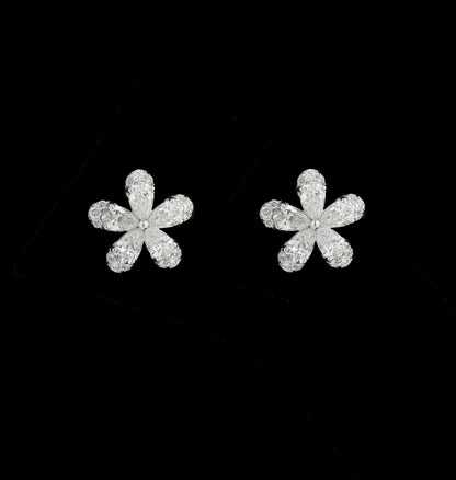 Floral Lab Diamond Stud Earrings