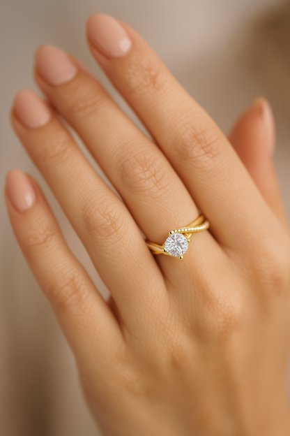 Infinity Halo Solitaire Lab Diamond Engagement Ring