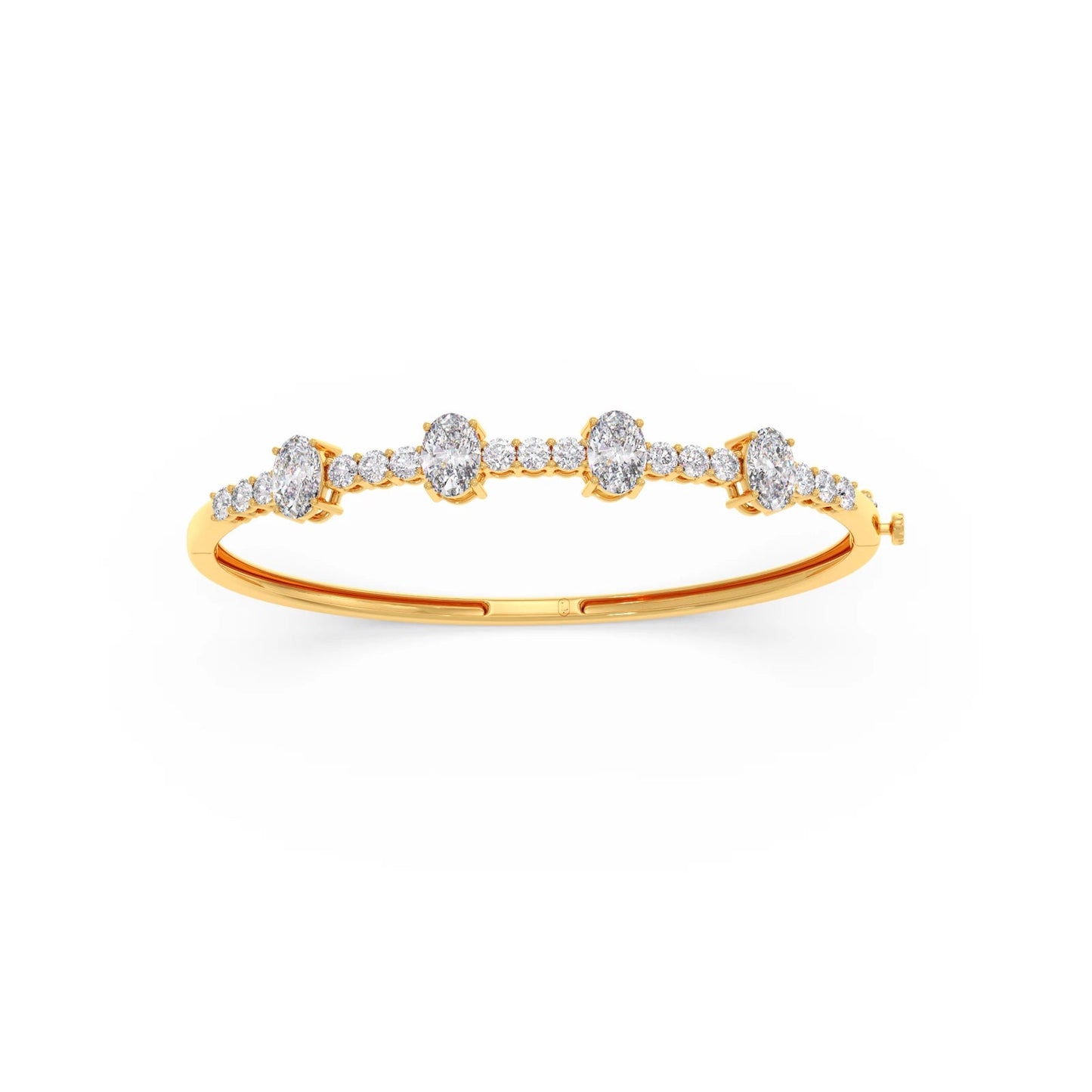 Cluster Oval & Round Diamond Bracelet