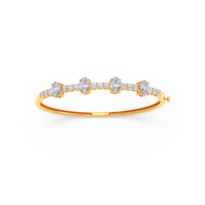 Cluster Oval & Round Diamond Bracelet