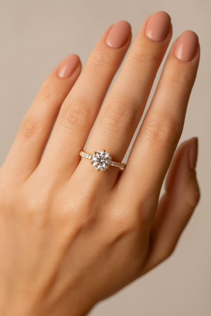 PureSoul Round Lab Grown Diamond Engagement Ring