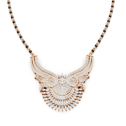 Maharani Style Grand Lab Diamond Bridal Mangalsutra For Women