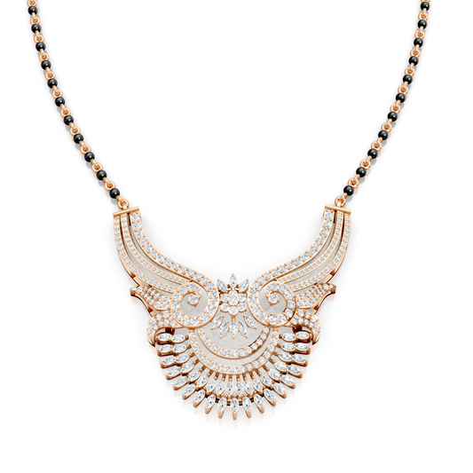 Maharani Style Grand Lab Diamond Bridal Mangalsutra For Women