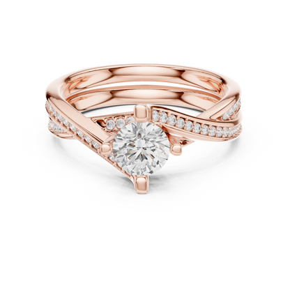 1 Carat Solitaire Lab Grown Diamond Engagement Ring With Twisted Band