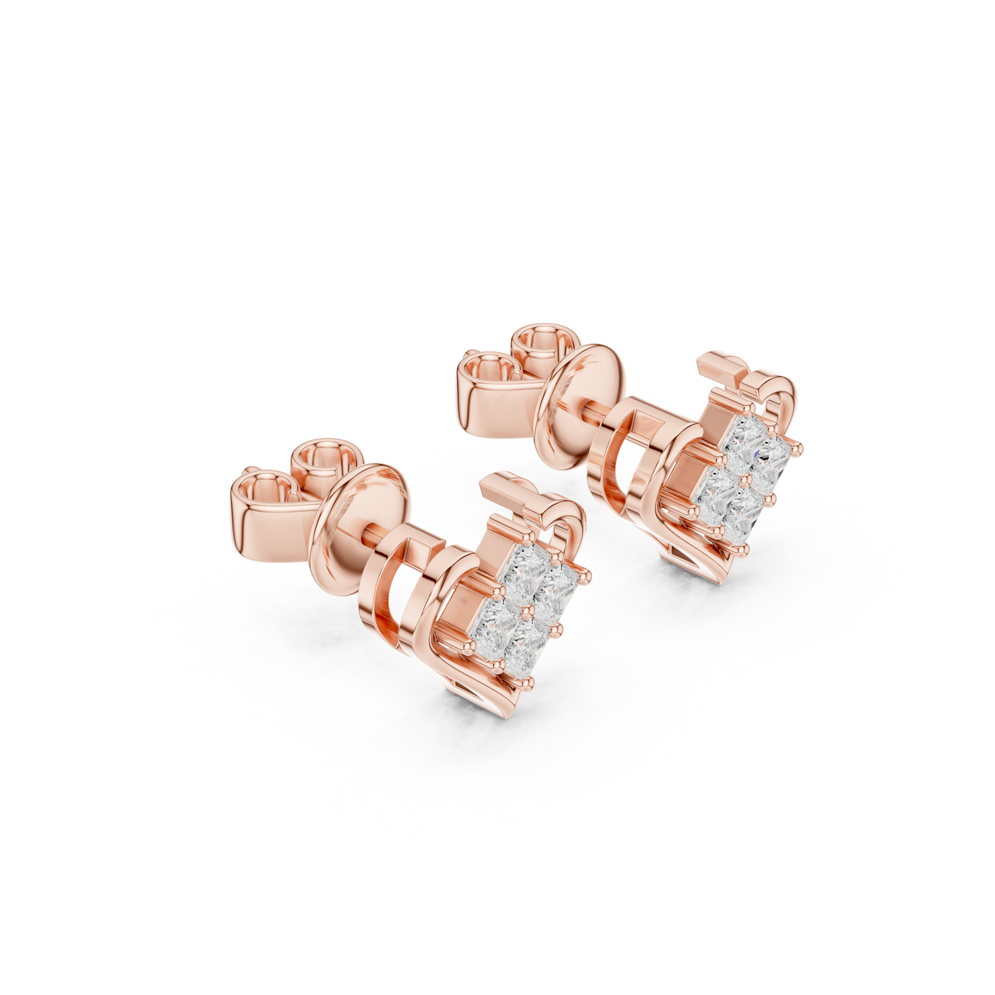 Amorette Heart Shape Lab Diamond Stud Earrings