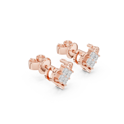 Amorette Heart Shape Lab Diamond Stud Earrings