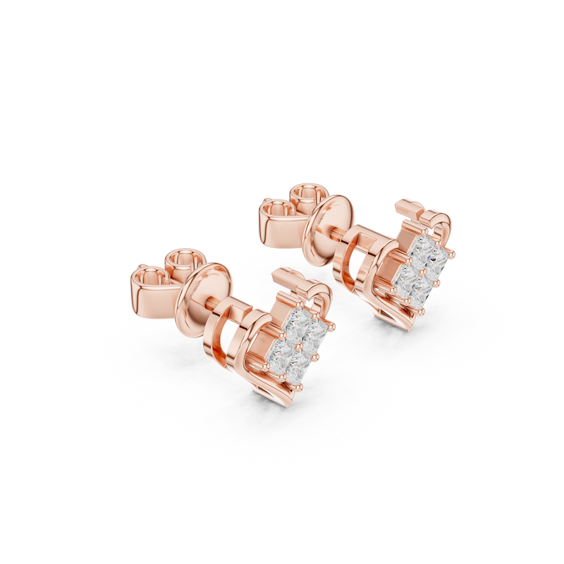 Amorette Heart Shape Lab Diamond Stud Earrings