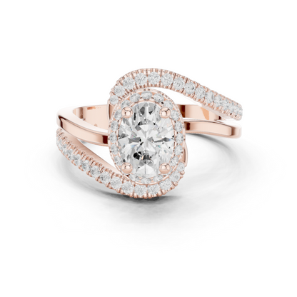 Infinity Halo Solitaire Lab Diamond Engagement Ring