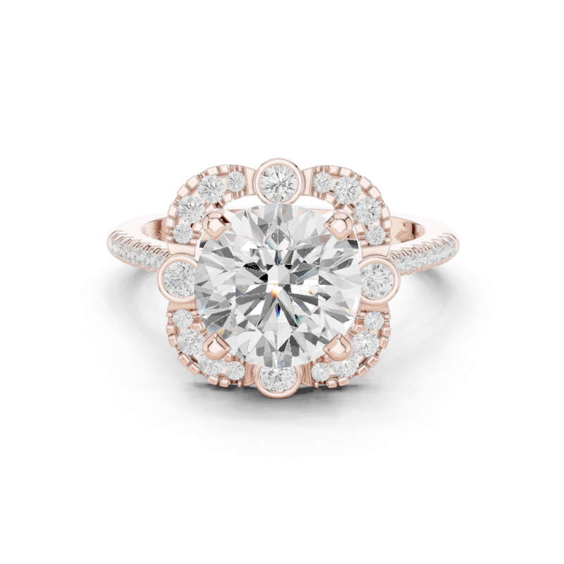 The Florescence Spark 2.5 Carat Round Lab-Grown Diamond Halo Ring
