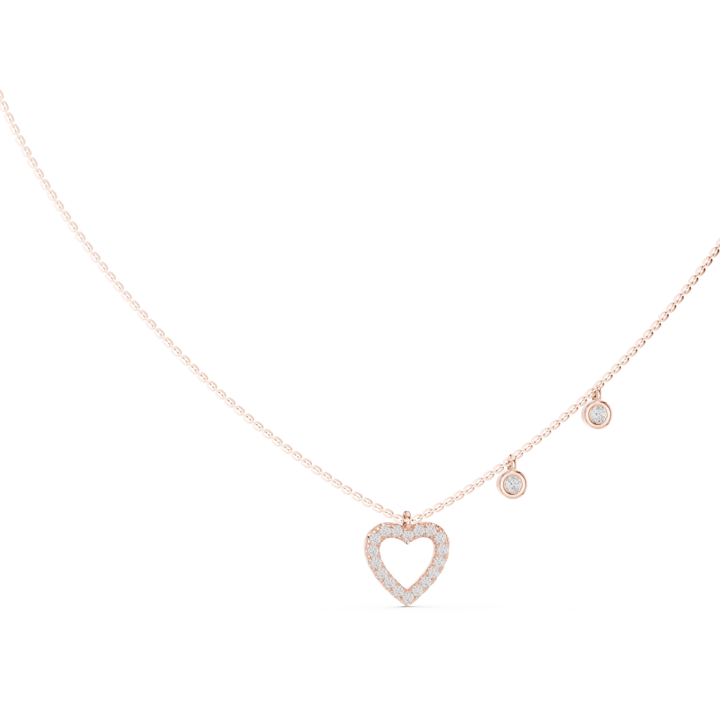 Heart Charm Lab Grown Diamond Necklace for Women | Love Pendant for Anniversary & Gift