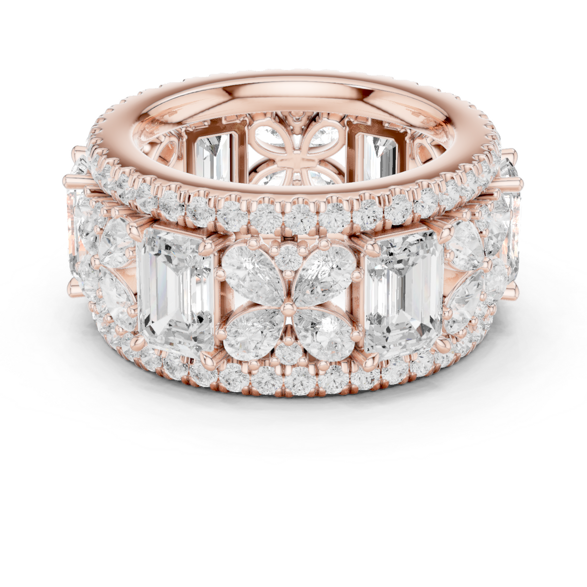 Wide Butterfly Multi-Shape Lab Grown Diamond Eternity Band Ring