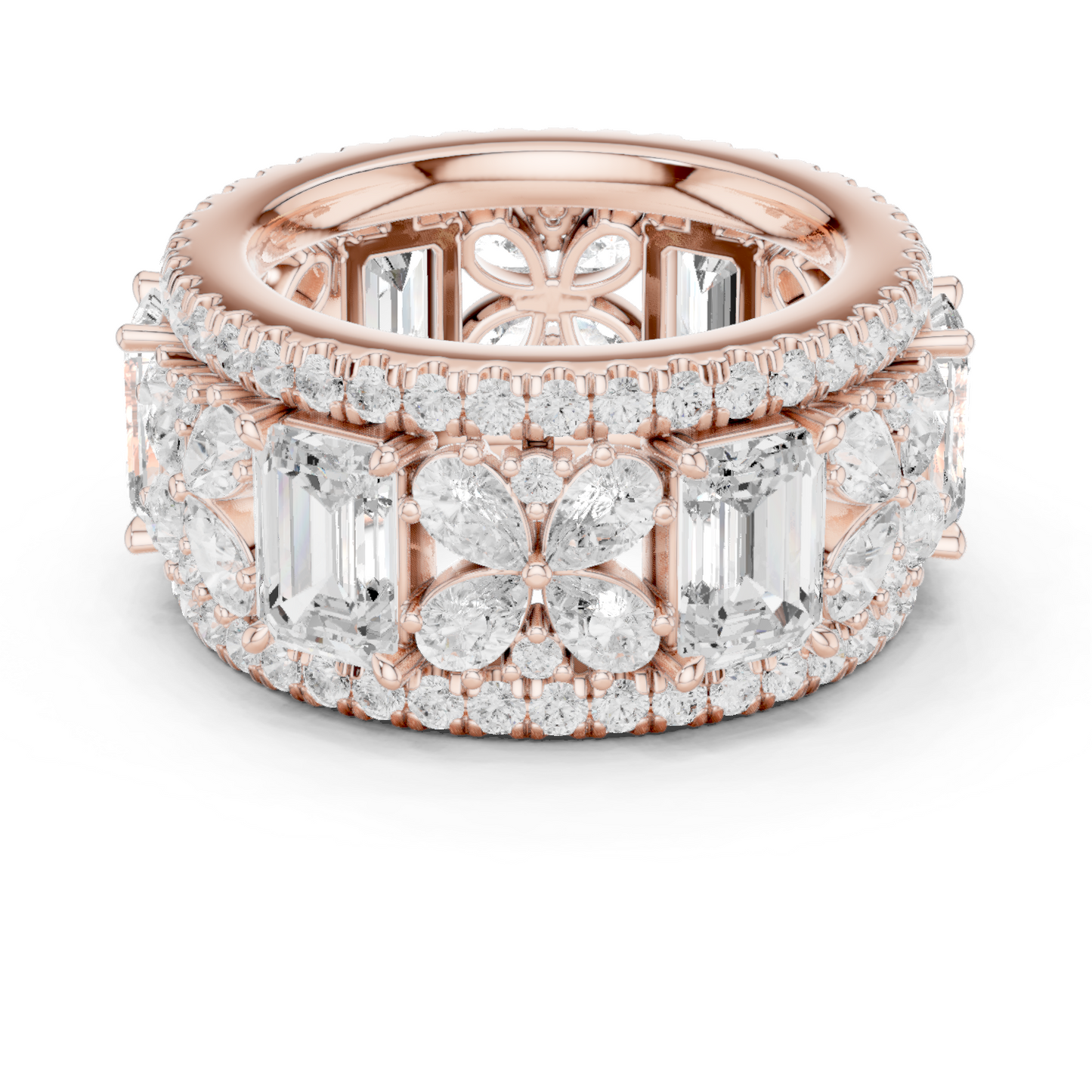 Wide Butterfly Multi-Shape Lab Grown Diamond Eternity Band Ring