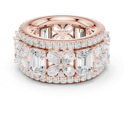 Wide Butterfly Multi-Shape Lab Grown Diamond Eternity Band Ring