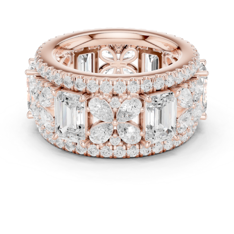 Wide Butterfly Multi-Shape Lab Grown Diamond Eternity Band Ring