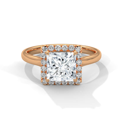 Regal Princess Cut Lab Grown Diamond Halo Ring – Engagement & Anniversary Ring  for Women