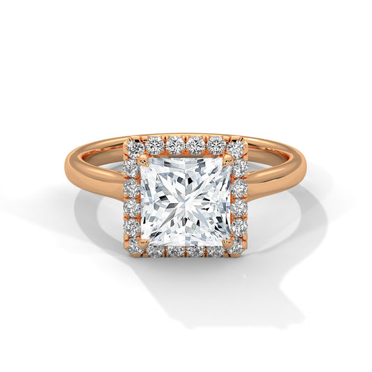 Regal Princess Cut Lab Grown Diamond Halo Ring – Engagement & Anniversary Ring  for Women