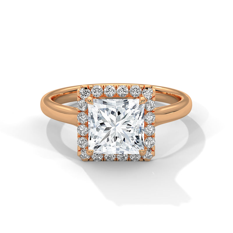 Regal Princess Cut Lab Grown Diamond Halo Ring – Engagement & Anniversary Ring  for Women
