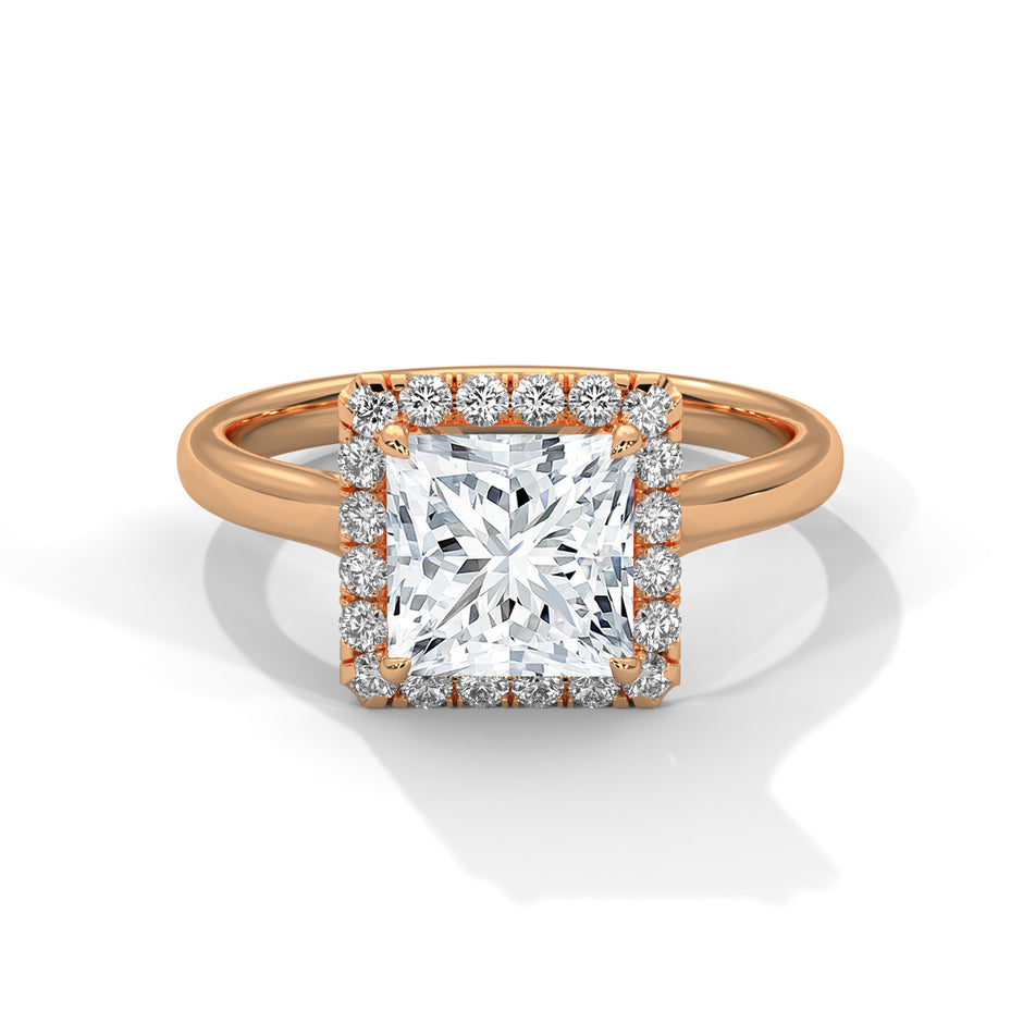 Regal Princess Cut Lab Grown Diamond Halo Ring – Engagement & Anniversary Ring  for Women