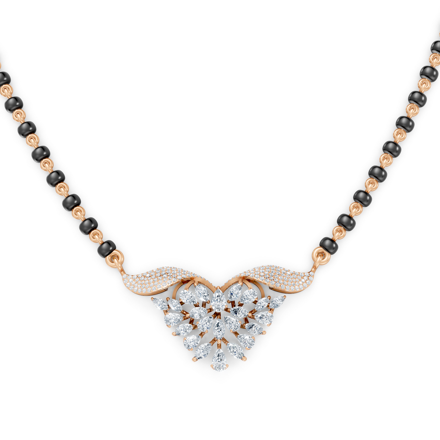 Hearts & Petals Lab Diamond Rich Look Mangalsutra For Women