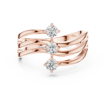 Three Drops of Light Lab Diamond Curved Ring