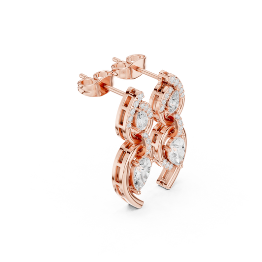 Angelic Beauty Curved Lab Diamond Earrings