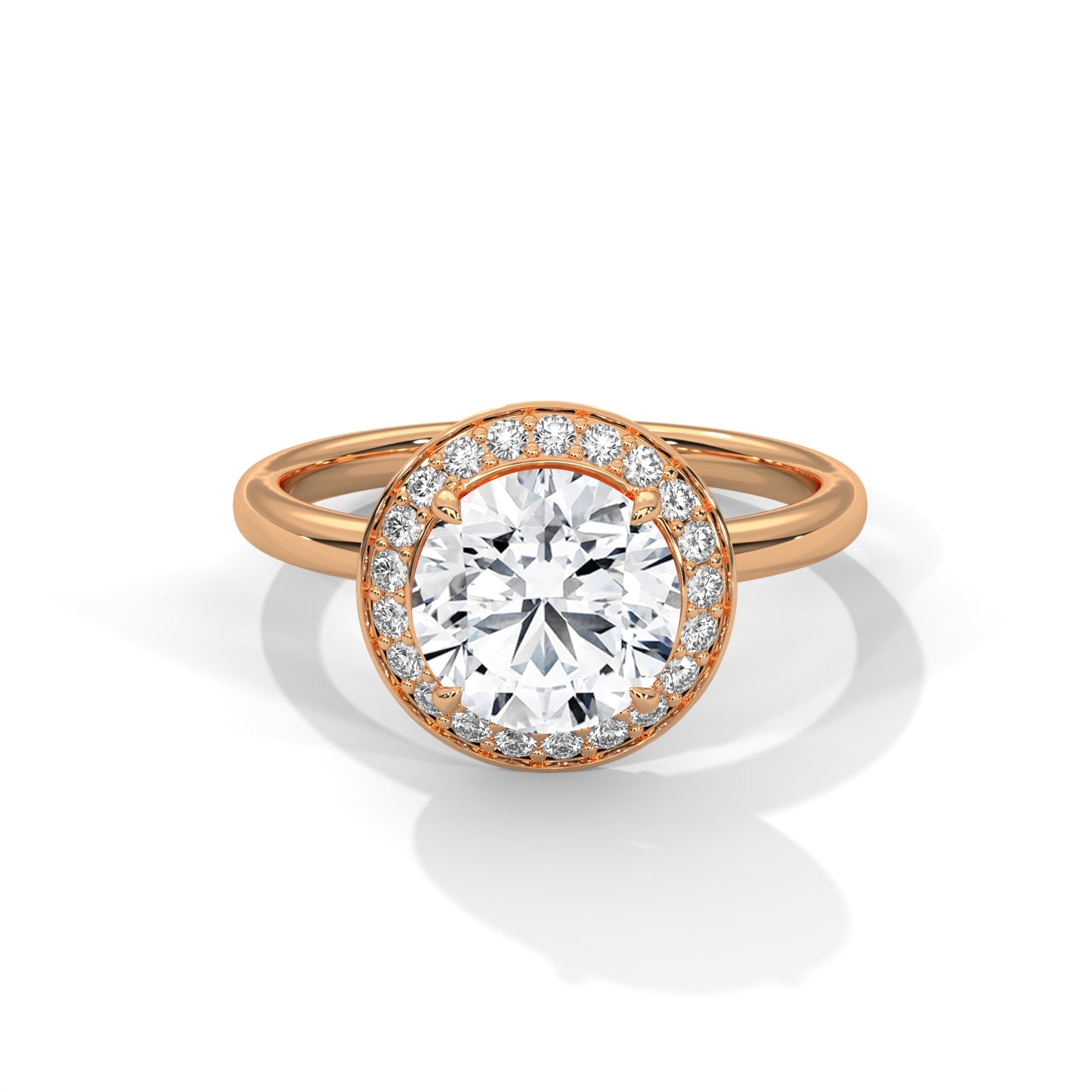 Ripple-Dazzle 2 Carat Round Solitaire Lab Grown Diamond Promise Ring