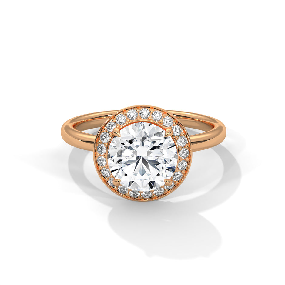 Ripple-Dazzle 2 Carat Round Solitaire Lab Grown Diamond Promise Ring