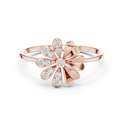 Eye Catchy Floral Shape Lab Created Diamond Ring For Women