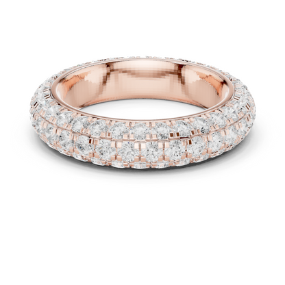 Elegant 3-Line Eternity Lab Diamond Ring