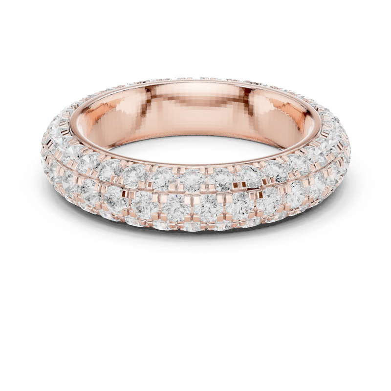 Elegant 3-Line Eternity Lab Diamond Ring