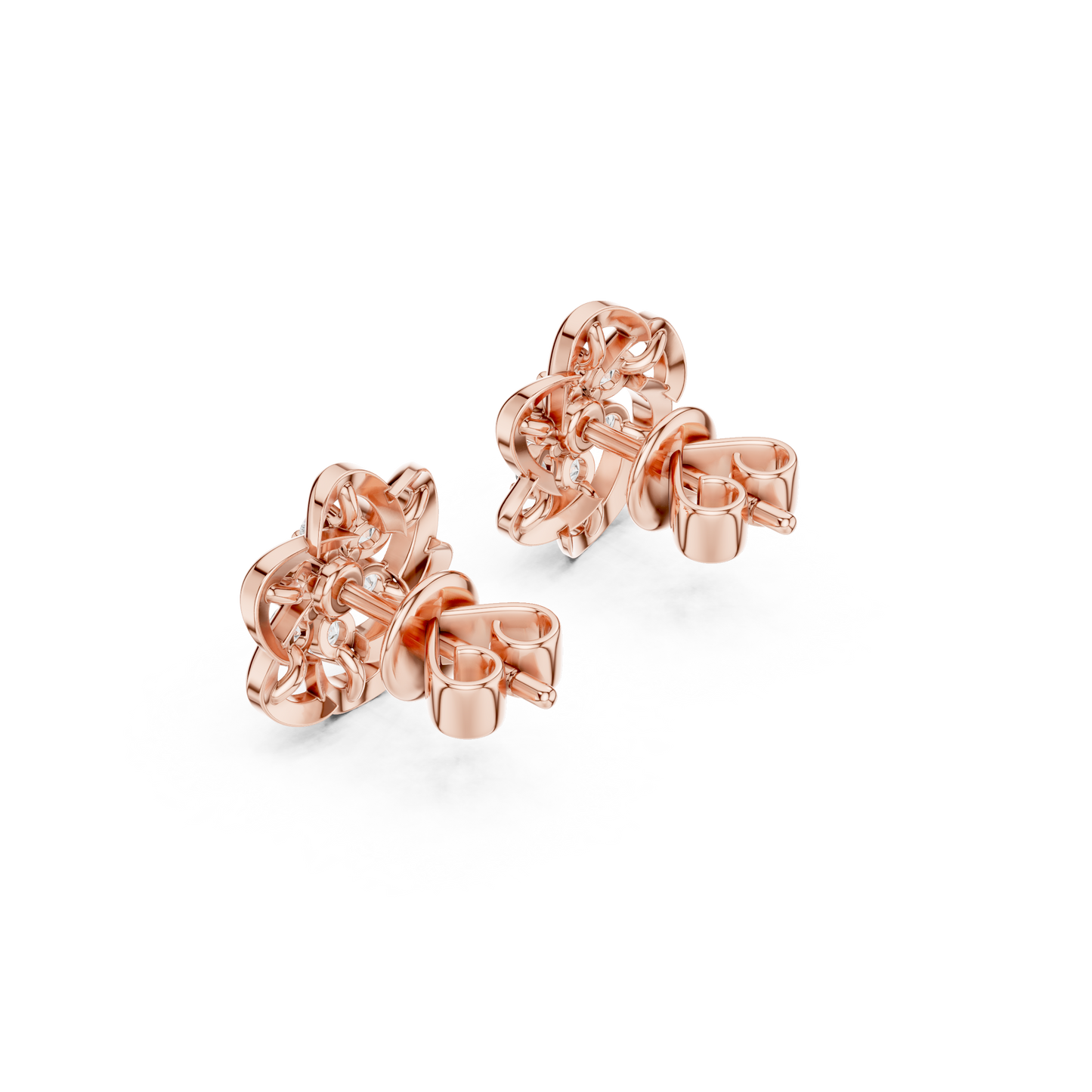 Celestera Floral Lab Diamonds Stud Earrings