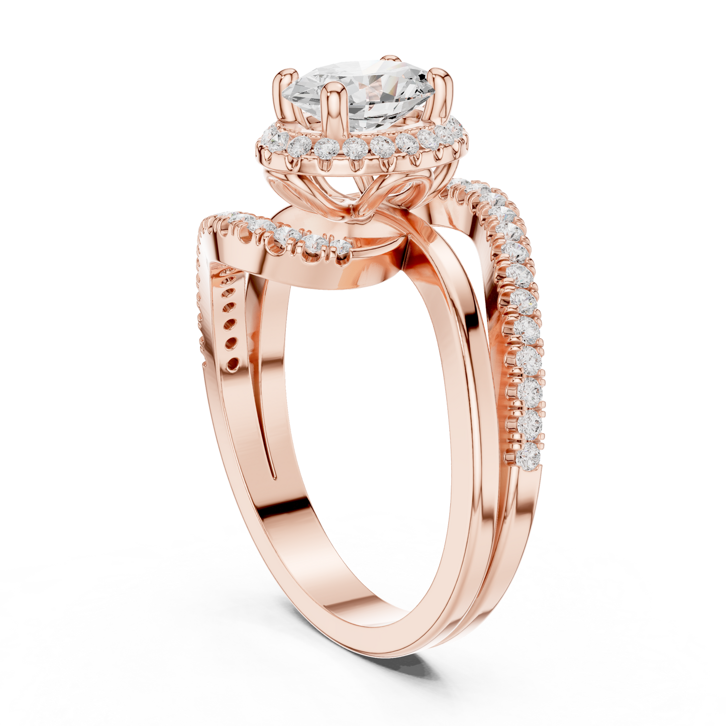 Infinity Halo Solitaire Lab Diamond Engagement Ring